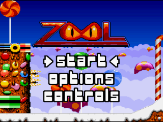 Zool title screen for Super Nintendo